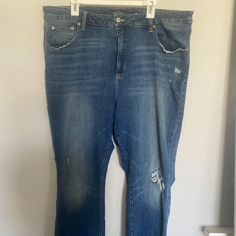Lucky Brand High Rise Emma Straight Distressed Jeans
